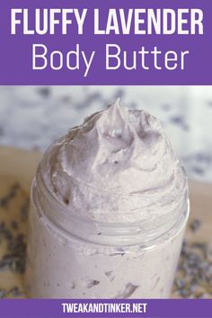 Lavender Body Butter Recipe, Lavender Essential Oil Diy, Whipped Body Butter Recipe, Sugar Wax Recipe, Body Butter Recipe, Lavender Recipes, Lavender Body Butter, Homemade Body Butter