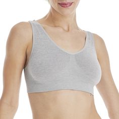 PRICES MAY VARY. KNIT-IN SUPPORT - Strategic knit panels and a ribbed under band provide the support you need. ADAPTS TO YOUR SHAPE - ComfortFlex Fit bras stretch effortlessly to mold to your shape. COOL ALL DAY - Cool Comfort moisture-wicking fabric keeps you cool and comfortable. THE SMOOTHNESS YOU WANT - Seamless construction, a built-up back, and wide straps for the invisible look you want under clingy clothes. NATURAL SHAPING - Unlined cups offer natural shaping and sublime comfort. NO HARD Comfortable Stretch Gray Tops, Comfortable Gray Stretch Top, Gray Stretch Seamless Top, Solid Color Supportive Seamless Top, Gray High Stretch Seamless Top, Gray Seamless High Stretch Top, Supportive Seamless Casual Top, Casual Supportive Seamless Top, Lounge Lingerie