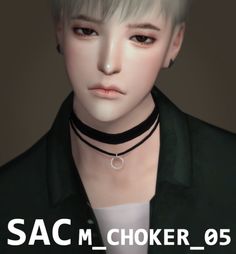 a woman with white hair wearing a choker