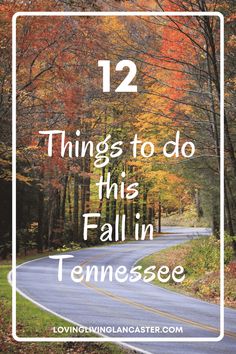 an empty road with the words 12 things to do this fall in tennessee