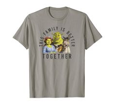 PRICES MAY VARY. Officially Licensed Shrek Apparel for Men - Women - Boys - and Girls; Shrek T-Shirts; Family T-Shirts; Princess Fiona T-Shirts; Shrek Holiday T-Shirts; Donkey T-Shirts; This Family Is Better Together T-Shirts; Shrek Happily Ever After T-Shirts; 21NVSH00088A-001 Lightweight, Classic fit, Double-needle sleeve and bottom hem Princess Fiona, Family T Shirts, Shrek, Better Together, Happily Ever After, Ever After, Branded T Shirts, Boy Or Girl, Fashion Branding