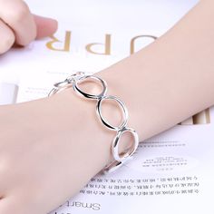 Fresh arrival! Behold the exceptional O Shape Bracelet Fashion round shape silver bracelet, now available at an irresistible price of $9.99 Silver Bracelet For Women, European Christmas, Glamour Jewelry, Dangle Bracelet, Color Bracelet, Silver Bracelets For Women, Cz Bracelet, Open Bangle, Bracelet Fashion