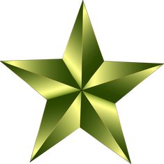 a shiny gold star on a white background