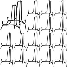 an image of a set of chairs that are standing in different positions and sizes on each side