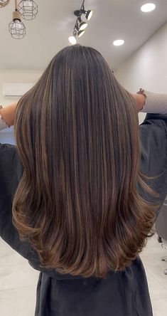 rich chocolate brown and caramel, brown hair, brunette hair color, hair color ideas, hair color 2022 Brown Bayalage Hair, Highlights Brown Hair Balayage, Balayage Straight Hair, Highlights For Dark Brown Hair, Brown Straight Hair, Rambut Brunette, Black Hair Balayage, Chocolate Brown Hair Color