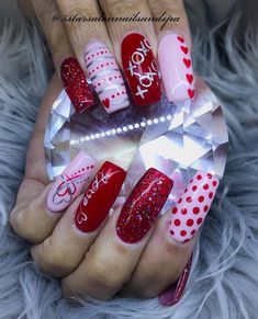 Valentine Day Nails Today we have the 55 of the Best Valentine's Day Nails for 2019! Come in and check out all of the wonderful Valentine's Day Nails we have in store for you today! Valentine Day Nails Themed Acrylic Nails, Valentines Nail Designs, Valentines Nail, Dot Nails, Vday Nails, Valentine Nail, Awesome Nails, Nail Designs Valentines