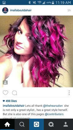 Fuchsia Hair, Bright Pink Hair, Birthday Hair, Fun Hair, Haircut And Color, Hair Colours, Cool Hair Color, Pink Pink