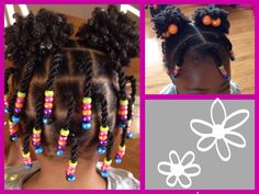 Natural hair--protective style--twists, beads and puffs! Hair Plait, All Natural Hair Products, Plait Styles, Updo Easy, Kids Short Hair Styles, Hairstyles Anime, Twists Braids, Hairstyles School, Anime Hairstyles