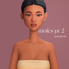 an animated image of a woman in a yellow dress with the words motes pt 2 on it