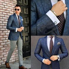 Terno Slim Fit, Suit Combinations, Blazer Outfits Men, Mens Fashion Blazer, Mens Fashion Blog, Men’s Suits, Men Style Tips, Suit Style, Mens Fashion Suits