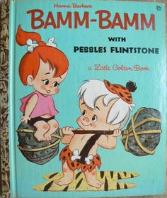 an old children's book with the title, bam - bamm and pebbles flint