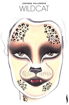 Need a #Halloween look? Get inspiration from the Wildcat face chart created by our talented #Sephora artists. #SephoraSelfie Cat Halloween Makeup, Makeup Products Sephora, Make Up Designs, Animal Makeup, Makeup Face Charts, Special Fx Makeup, Theatrical Makeup, Face Chart, Special Effects Makeup