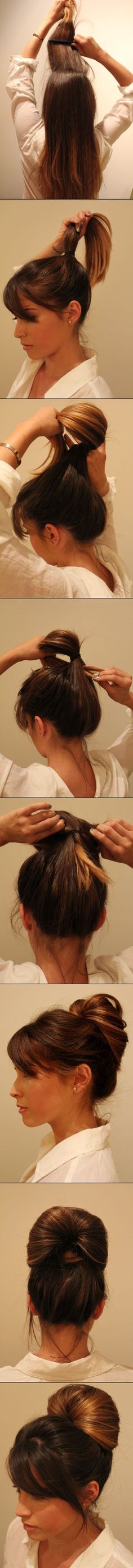 Easy Updo. Bouffant Bun, Diy Wedding Hair, High Bun, Women's Hair, Tutorial Diy, Style Hair, Hair Envy, Hair Tips, Hair Today