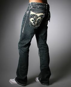 http://shoplbjc.com/proddetail.php?prod=MnsIndigoDoubleWhiteMonarchStitch=628 A LBJC Must Have - LBJC Men's Double White Stitch Jeans, Monarch Bay Pocket! Perfect for that Summer weekend look! Mens Flair Jeans, Rock Revival Jeans Mens Outfit, Laguna Beach Jeans, Skull Baggy Jeans, Black Skull Jeans, Denim Jeans Men, Mens Pants Fashion, Hair Clothes