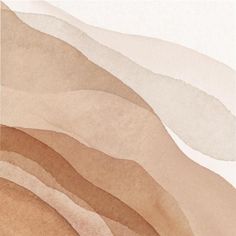 an abstract painting with brown and white colors on the bottom half of it, showing wavy lines