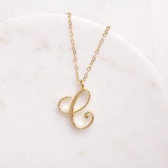 C Initial Necklace - Timeless cursive "C" initial gold pendant - Personalized, Monogram jewelry for women - Vintage inspired font. Delicate "C" initial. Perfect every day necklace. Lovely gift for your self, sister, bridesmaids, new mom. Pendant: Base metal is brass and 14K gold plated. Chain is 18 inches, 14k gold filled. (if you would like a longer or shorter chain, please contact us to customize it) Cursive C, C Initial Necklace, C Initial, Diamond Initial Necklace, Gold Name Necklace, Initial Necklace Gold, Monogram Jewelry, Monogram Necklace, Initial Jewelry