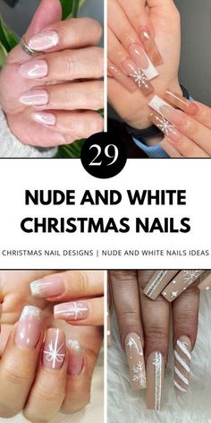 Embrace subtle nude and white Christmas nail designs that are both elegant and understated. Ideal for short nails, these simple acrylic styles are perfect for the season. Save this pin to your "Subtle Nail Ideas" board and read the article for more ideas. Christmas Nails Mistletoe, Nails Mistletoe, Best Christmas Nails, White Christmas Nails, Christmas Nails Ideas, Nails Board, Red And White Nails, Festive Nails, Christmas Mistletoe