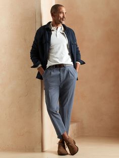 Relaxed Tapered Pant | Banana Republic Factory Pleated Pant, Preppy Mens Fashion, Banana Republic Factory, Ankle Length, Casual Pants, Banana Republic, Coin, Pants, Trousers