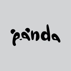 the word panda written in black ink on a gray background