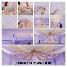 there are many images of how to make a drape curtain for a wedding ceremony