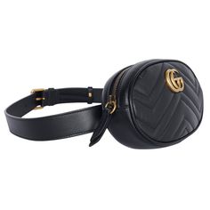 Authentic, pre loved Gucci fanny pack waist pouch belt bag. This adorable and stylish Gucci Quilted Leather Marmont Waist Belt Bag is an ideal day or evening bag. Perfect for traveling as well. Features black quilted leather with interlocking GG logo on the front, zipper top closure, antique gold hardware. The bag has a flat leather waist belt that is adjustable. You will love this timeless piece from Gucci!Belt size 75 30 Authenticity code: 476434 493075 Black Quilted Gucci Bag, Luxury Black Belt Bag, Gucci Luxury Belt Bag With Gold-tone Hardware, Gucci Neo Vintage Supreme Belt Bag, Luxury Brown Gucci Belt Bag, Luxury Designer Gucci Belt Bag, Brown Leather Gucci Belt Bag, Gucci Fanny Pack, Gucci Belt Sizes