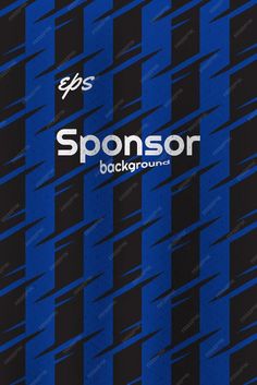 sponsor background with blue and black stripes