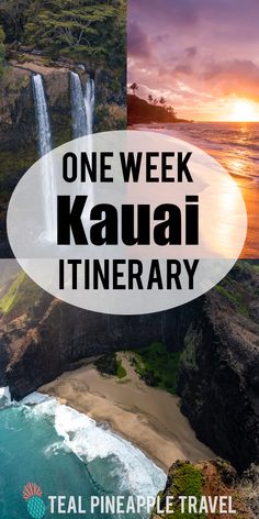 one week kauai itinerary with text overlay