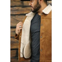 This Mens Suede Trucker Jacket mixes the old west with contemporary fashion. Made out of faux suede, this full-zip jacket has a snap front storm flap. Two side-entry pockets give it that authentic Western look. Throw this jacket on over anything and for warmth and an authentic western look. Zipper and snap closure Adjustable snap sleeves Soft faux sherpa lining and collar Western Style Winter Outerwear With Snap Buttons, Rugged Winter Outerwear With Button Closure, Rugged Brown Outerwear With Fleece Lining, Brown Sherpa Outerwear With Fleece Lining, Western Brown Outerwear With Snap Buttons, Winter Leather Jacket With Button Closure For Outdoor, Brown Sherpa Outerwear For Outdoor, Western Brown Outerwear With Button Closure, Western Style Brown Leather Jacket For Winter