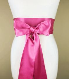 Azalea Pink Sash  Deep Pink Satin Sash  Extra Long Sash Belt  Obi Sash  Dark Pink Wedding Dress Sash  Pink Bridesmaid Sash   Make this Satin Swank® reversible waist sash the perfect finishing touch for your wedding, bridesmaid, or special occasion dress, or just the right piece to add instant polish to your dress or top. This extra long version is 3.5 inches wide, 120 inches long, and will wrap around most waist sizes two times with a generous length remaining to tie in a bow or a simple knot wi Dark Pink Wedding, Sorbet Shark, Obi Sash, Pink Sash, Outfit Planning, Bridesmaid Sash, Carnation Pink, Wedding Dress Sash, Satin Hands