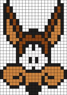 a cross stitch pattern that looks like a cat with an orange and black stripe on it