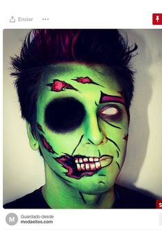 Zombie Make Up Men, Halloween Zombie Makeup Men, Make Up Halloween Hombre, Zombie Makeup Men, Halloween Make Up Men, Zombie Face Makeup, Mens Halloween Makeup, Zombie Make Up