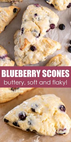 blueberry scones are soft and flaky they're so good to eat