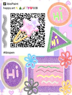 the qr code for this app is displayed in pink and purple colors, with an image of a birthday cake on it