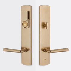 an image of two door handles on the same door handle and one with a keyhole