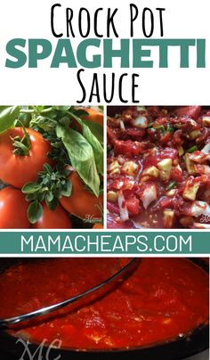 crock pot spaghetti sauce with tomatoes and basil