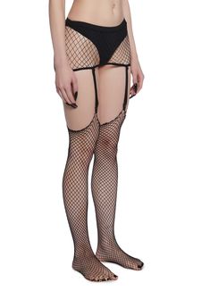 These thigh high stockings have a stretchy fishnet construction and a garter belt design. Fishnet Garter, Garter Stockings, Garter Belt And Stockings, Belt Design, Thigh High Stockings, Fairy Dress, Thigh High, Dolls Kill, Gothic Fashion