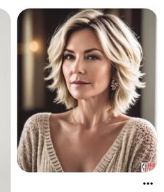 Blond Shaggy Bob With Bangs, Blond Hair Ideas Shoulder Length, Collarbone Length Hair Over 50, Shoulder Length For Thick Hair, 50th Hairstyles For Women, Textured Bobs For Thick Hair, How To Style Long Bangs To The Side, Short Sophisticated Hairstyles, Women Over 50 Hairstyles Short