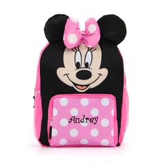 Personalized Minnie Mouse's "We've Got Ears, Say Cheers" Backpack - 16 | Dibsies Personalization Station Cheer Backpack, Character Backpack, Minnie Mouse Cake Topper, Backpack Collection, Minnie Mouse Backpack, Belt Display, Monogram Backpack, Minnie Bow, Minnie Mouse Cake