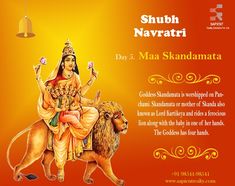 on the 5th day of navratri, May Maa Skandamata bless you with supreme joy and Love.... Shubh Navratre. JAI MATA DI 🙏🙏🙏 #happynavratre #navratri2020 #navratrifestival #navratriindianfestival #jaimatadi #shubhnavratre #indianfestivals #god #goddess #maavaishnodevi #hindufestival #maaskandamata #vaishnodevi #vaishnomata #navratriwishes2020 #jaimaadurga Day 5 Navratri Goddess, Day 5 Navratri, 5th Day Of Navratri, Maa Skandamata, Mahashivratri Images, Navratri Goddess, Durga Chalisa