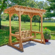 Callahan Pergola Swing Peaceful Backyard, Carport Patio, Cedar Pergola, Backyard Swings, Grill Gazebo, Pergola Swing, Wood Pergola, Gazebo Pergola, Backyard Retreat