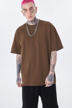 Price: $29.00 Fabric: 100%cotton Style: Oversize Size: S, M, L, XL, 2XL Color: Black, Coffee, Khaki, Army Green Occasion: Outdoor, Daily, Vacation Oversized Brown T-shirt For Everyday, Oversized Plain T-shirt For Streetwear, Plain Drop Shoulder T-shirt For Streetwear, Solid Color Drop Shoulder T-shirt For Streetwear, Solid Drop Shoulder T-shirt For Streetwear, Casual Plain Brown T-shirt, Solid Color Oversized Urban T-shirt, Urban Oversized Solid T-shirt, Oversized Brown T-shirt