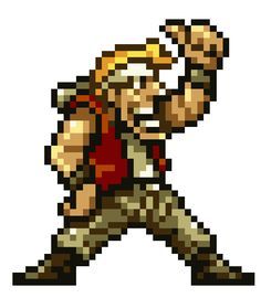 an old school pixel art style character from the video game super mario bros, with his arm