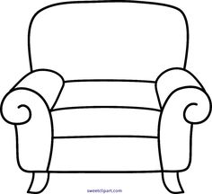 the outline of a chair is shown in black and white