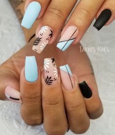 Short Coffin Nails Designs, Simple Spring Nails, Short Coffin Nails, Summer Acrylic Nails, Pastel Nails, Acrylic Nails Coffin, Coffin Nails Designs