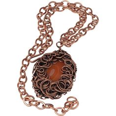 This captivating pendant necklace is one you’ll want to pass down through the generations thanks to its vintage-inspired design and timeless style. An amber Brazilian agate takes center stage inside of a dizzying array of hand-molded copper wire swirls – some perfect, and some not-so-perfect – to represent all the beautiful and unique moments that frame your amazing life. The copper pendant dangles from copper chain. The chain construction lets you vary the length of this necklace up to 24 inche Bold Statement Jewelry, Wearable Art Jewelry, Hand Molding, Copper Chain, Vintage Inspired Design, Copper Pendants, Statement Jewelry, Wearable Art, Jewelry Art