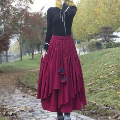 Bohemian Cotton Maxi Skirt For Fall, Fall Cotton Gathered Maxi Skirt, Fall Cotton Maxi Skirt With Gathered Detail, Asymmetrical Cotton Gathered Skirt, Cotton Asymmetrical Gathered Skirt, Asymmetrical Gathered Cotton Skirt, Asymmetrical Cotton Flowy Skirt, Cotton Tiered Skirt For Fall, Flowy Asymmetrical Cotton Skirt