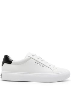 white calf leather smooth grain logo-debossed tongue debossed logo to the side contrasting heel counter round toe front lace-up fastening branded insole flat rubber sole with embossed logo Modern Lace-up Platform Sneakers With Logo, Modern Low-top Platform Sneakers With Logo, Classic Lace-up Platform Sneakers With Embossed Logo, Leather Platform Sneakers With Logo Print And White Sole, Leather Platform Sneakers With Logo Print, White Sole Platform Sneakers With Logo Lace-up, High-top Leather Platform Sneakers With Embossed Logo, Sporty Embossed Logo Lace-up Platform Sneakers, Modern Low-top Platform Sneakers With Logo Print