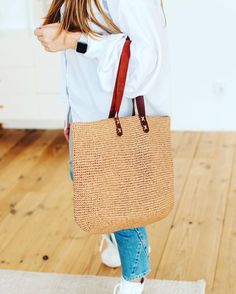 The reusable eco bag is a stylish and sustainable choice for those who value both fashion and environmental responsibility. This beach bag features a charming granny square crochet design, combining vintage aesthetics with modern practicality. Made from raffia, this shoulder bag is lightweight yet sturdy, perfect for a day at the beach, a trip to the market, or everyday use. Ideal as a gift for women, this market bag offers ample space for carrying groceries, beach essentials, or personal items. Its eco-friendly nature makes it a thoughtful gift for her, promoting a sustainable lifestyle while adding a touch of boho charm to any outfit.  Sizes: S - width - 15,7" / 40 cm, height - 13" / 33 cm M - width - 19,7" / 50 cm, height - 15,7" / 40 cm *Size S closes with 1 magnetic button, size M clo Summer Crochet Bag In Natural Color For Daily Use, Natural Crochet Bag For Summer Daily Use, Eco-friendly Crochet Bag For Daily Use, Summer Handwoven Shoulder Bag For Everyday Use, Summer Handwoven Crochet Bag For Everyday, Summer Crochet Bag In Natural Color For Everyday, Summer Crochet Bag Of Natural Fiber For Everyday Use, Beach Season Crochet Bag Made From Natural Fiber, Natural Fiber Crochet Bag For Beach Season