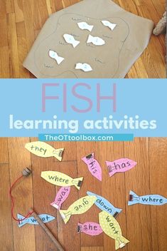 fish learning activities for toddlers and preschoolers to learn how to use the word fish