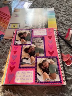 Book Of Letters Gift, Memory Book Couple, Memory Box Ideas Diy Best Friend, Bestie Journal Ideas, Album Photo Couple, Scrapbook Ideas Best Friends, Scrapbook Best Friends, Picture Scrapbook Ideas